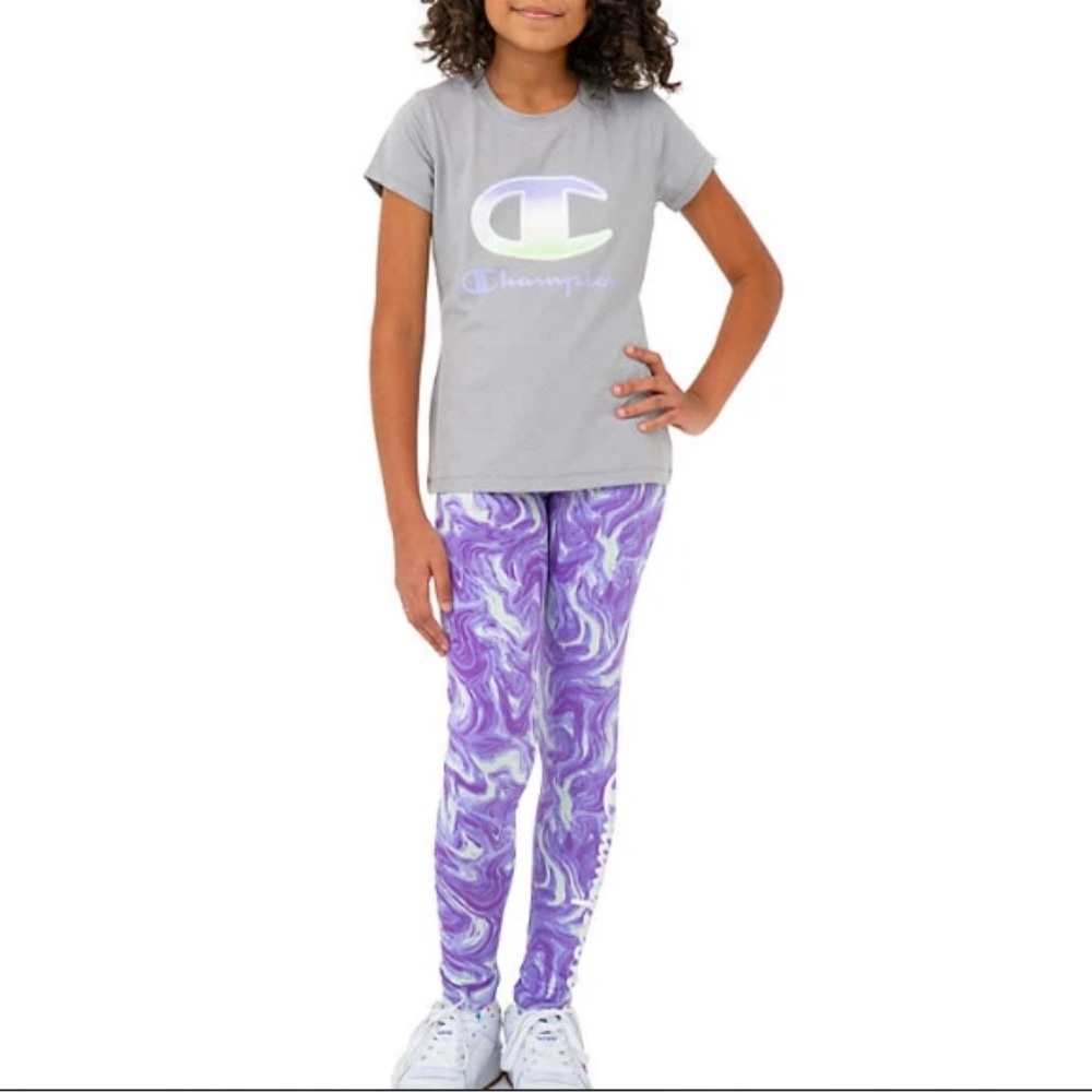 Champion Purple & Gray Athletic Pants Outfit